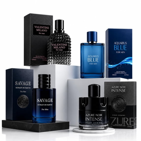 Midnight Aura Collection Men’s Cologne Gift Set – 4 Piece Fragrance Collection for Men – Long Lasting Everyday & Evening Scents – Luxury Inspired Cologne Set