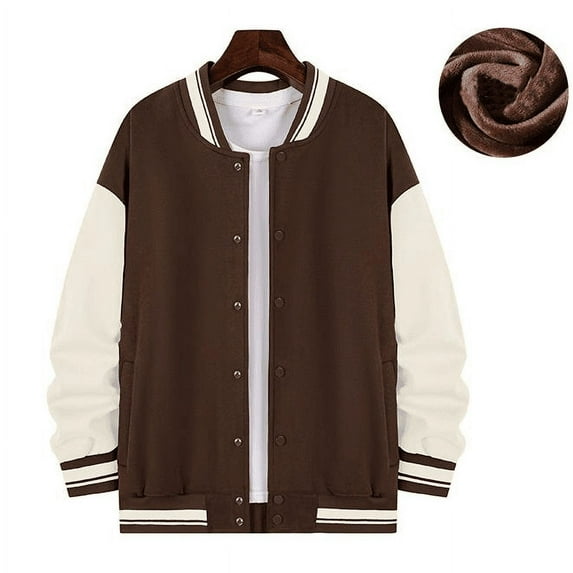 Men's Color Block Baseball Jersey for Fall and Winter Outerwear
