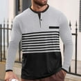 thumbnail image 1 of Men's Color Block Collared Sweatshirts Button Front Long Sleeve Pullovers Tops Gray XXL(XXL), 1 of 6