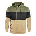 thumbnail image 1 of Men's Color Block Hooded Drawstring Sweatshirt Casual Long Sleeve Pullover Sweatshirt Tops With Pocket, 1 of 5