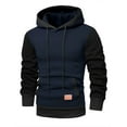 thumbnail image 1 of Men's Color Block Hoodies Sweatshirt with Kangaroo Pocket, Trendy Drawstring Long Sleeve Athletic Pullover Hooded, 1 of 5