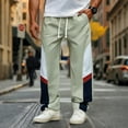 thumbnail image 1 of Men’s Color Block Pants Casual Straight Leg Joggers, Elastic Waist Drawstring Sweatpants with Pockets, Comfortable Outdoor Workwear Pants for Sports, Travel, Hiking and Daily Wear, 1 of 5