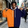 thumbnail image 1 of Men’s Color Block Pullover Hoodie for Men, Contrast Split‑Color Hooded Sweatshirt, Drawstring Kangaroo Pocket Top For Home‑Lounge And Casual Outdoor Activities, 1 of 6