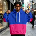 thumbnail image 1 of Men’s Color Block Pullover Hoodie, Oversized Hooded Sweatshirt With Kangaroo Pocket, Drawstring‑Hood Casual Top For Daily Wear And Street Style Occasions, 1 of 6