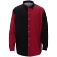 thumbnail image 1 of Men's Color Block Shirts Long Sleeve Button Down Shirt Loose Fit Spring Fall Casual Comfy Tops Red XXL, 1 of 6