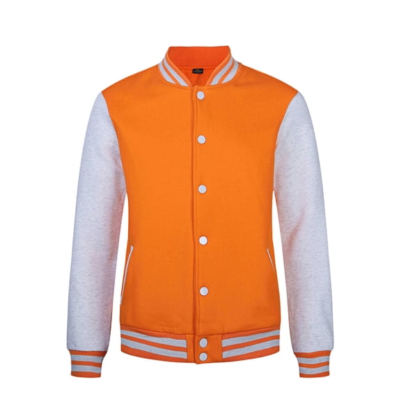 Men's Color Block Stand Collar Casual Baseball Jacket Coat with Pockets