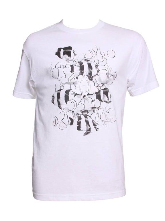 Men's Color Changing School of Fish Humbugs & Clowns Solar T-Shirt, Medium