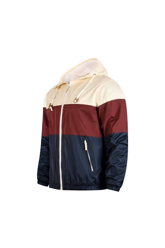 Men's Color Matching Thin Fall Outdoor Windbreaker Slim Fitting Long Sleeved Hooded Sun Protection Suit Outdoor Sprinter Jacket Coat