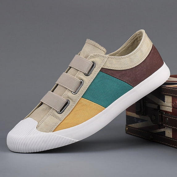 Men's Colorblock Breathable Canvas Shoes: Versatile & Casual