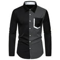 thumbnail image 1 of Men's Colorblock Dress Shirts - Long Sleeve Stretch Wrinkle-Free Formal Shirt - Business Casual Button Down Shirts, 1 of 5