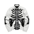thumbnail image 1 of Men's Colorblock PU Leather Jacket, Zipper Front Stand Collar Motorcycle Coat, Casual Fashion Outerwear for Men, 1 of 12