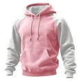 thumbnail image 1 of Men's Colorblock Sweatshirt Hoodie for Large Size Casual Sports Wear - Pullover Hooded Sweatshirt with Colorblock Design for Men,Pink,XL, 1 of 5