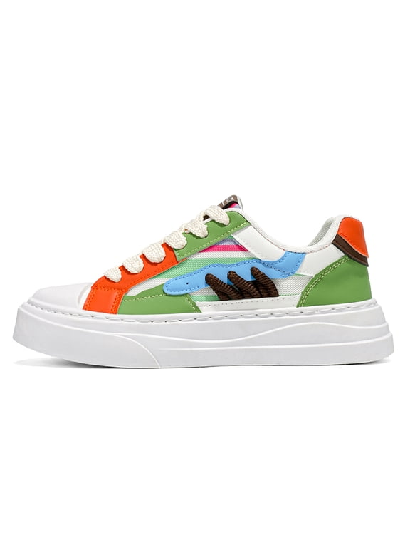 Men's Colorful Blocked Chunky Platform Sneakers, Streetwear Casual Shoes