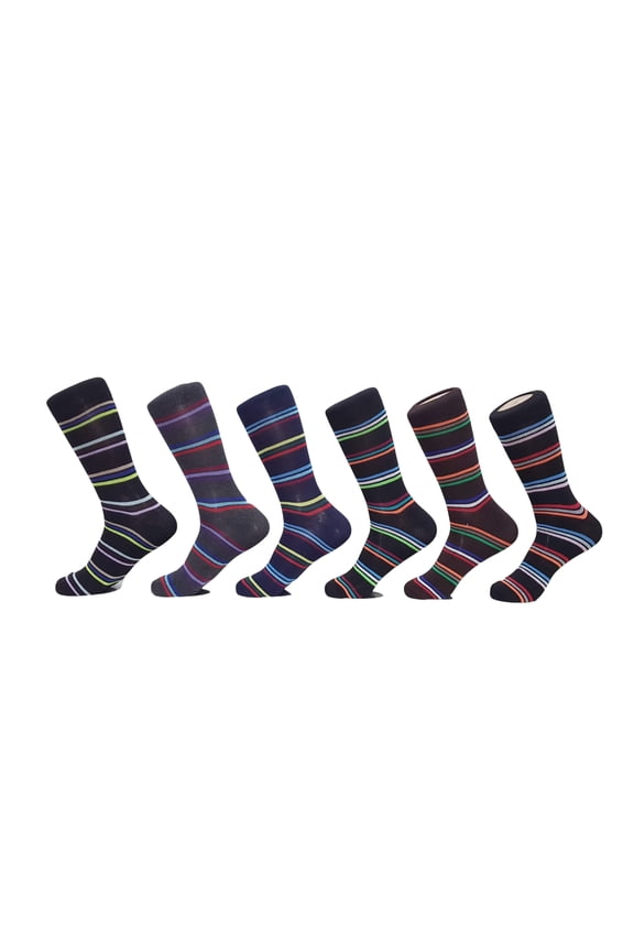 Men’s Colorful Casual Crew Dress Socks 12 Pack, Argyle, Striped, Solid Socks Size 10–13.