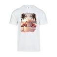 thumbnail image 1 of Men's Colorful Flamingo Palm Tree Beach T-Shirt, White 3XL, 1 of 2