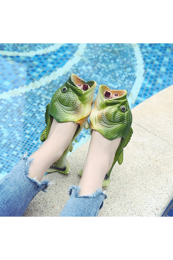 Fish Style Sandals Sandals Tricky Fish Slippers Creative Fish Style Beach Shoes Simulation Fish Beach Slippers Mens