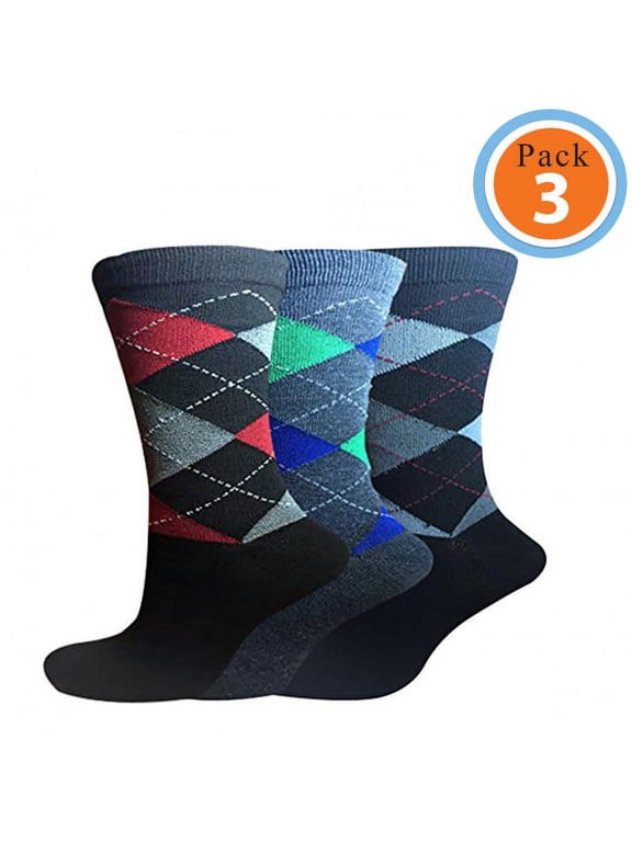 Men's Colorful Printed Cotton Moisture Socks Extra Comfortable RGB Pack 3