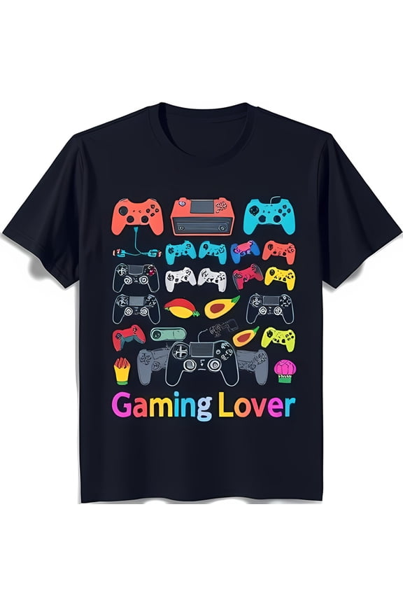 Men's Colorful Retro Controller Graphic T-Shirt