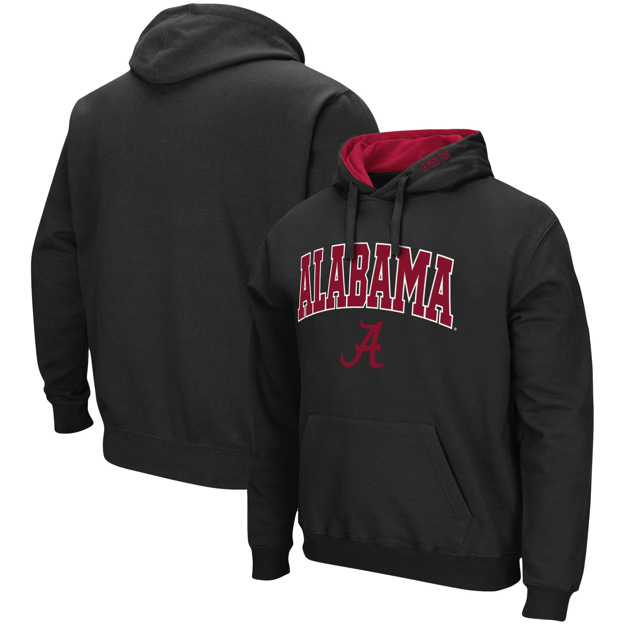 Men's Colosseum Black Alabama Crimson Tide Arch & Logo 3.0 Pullover ...