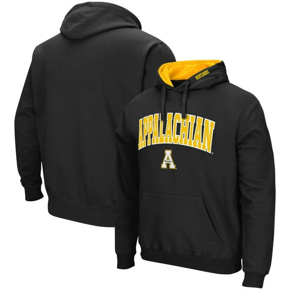 Men's Colosseum Black Appalachian State Mountaineers Arch & Logo 3.0 Pullover Hoodie