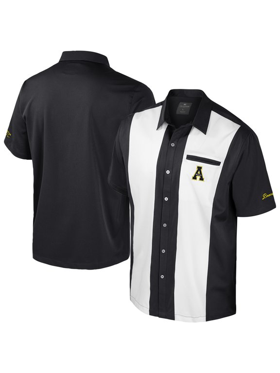 Men's Colosseum Black Appalachian State Mountaineers Strike Bowling Button-Up Shirt