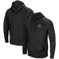 thumbnail image 1 of Men's Colosseum Black Auburn Tigers Blackout 3.0 Tonal Raglan Full-Zip Hoodie, 1 of 3