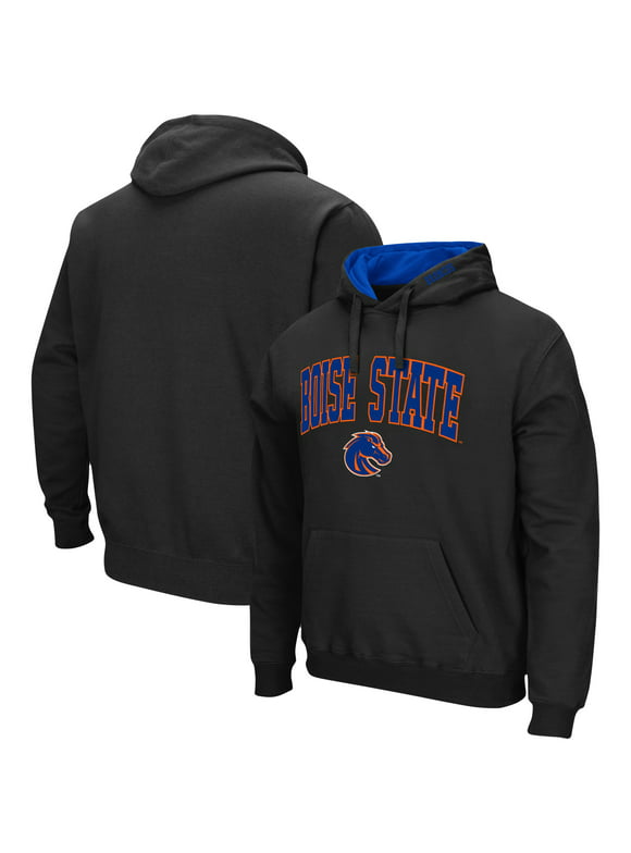 Men's Colosseum Black Boise State Broncos Arch & Logo 3.0 Pullover Hoodie