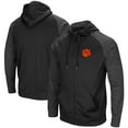 thumbnail image 1 of Men's Colosseum Black Clemson Tigers Big & Tall Blackout Raglan Full-Zip Hoodie, 1 of 3
