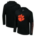 thumbnail image 1 of Men's Colosseum Black Clemson Tigers Color Pop Active Blend 2-Hit Long Sleeve Hooded T-Shirt, 1 of 3