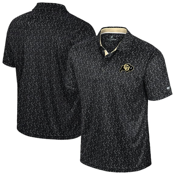 Men's Colosseum Black Colorado Buffaloes Sublimated Golf Polo