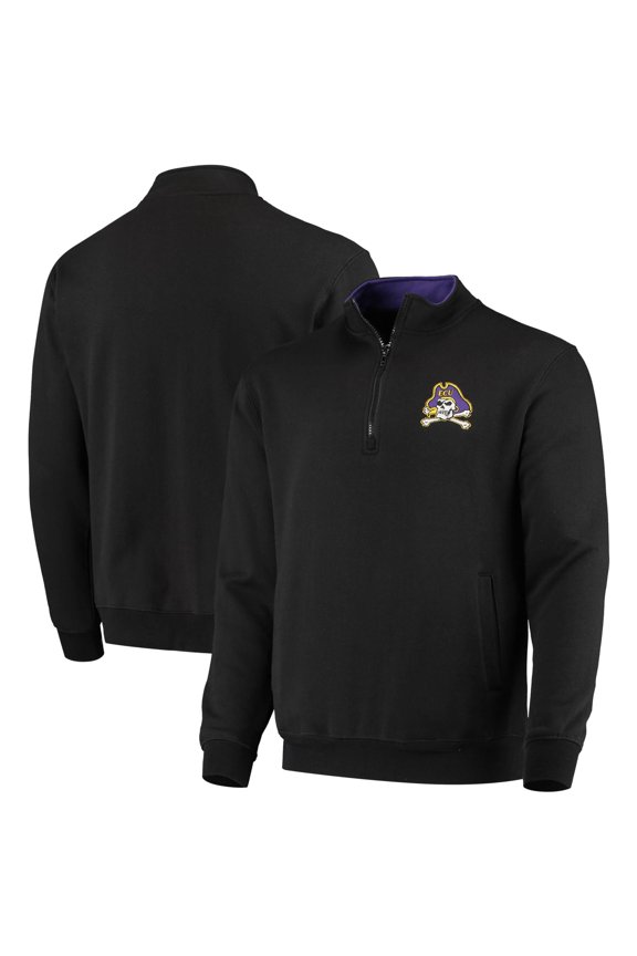 Men's Colosseum Black ECU Pirates Tortugas Logo Quarter-Zip Jacket
