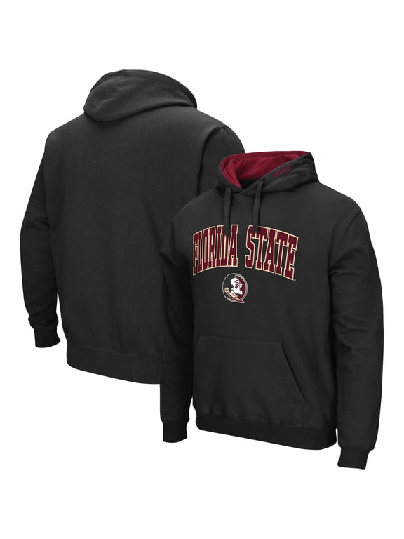 Men's Colosseum Black Florida State Seminoles Arch & Logo 3.0 Pullover Hoodie