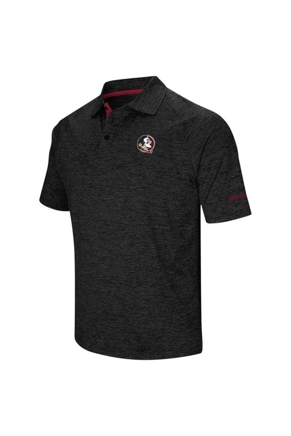 Men's Colosseum Black Florida State Seminoles Big & Tall Down Swing Polo