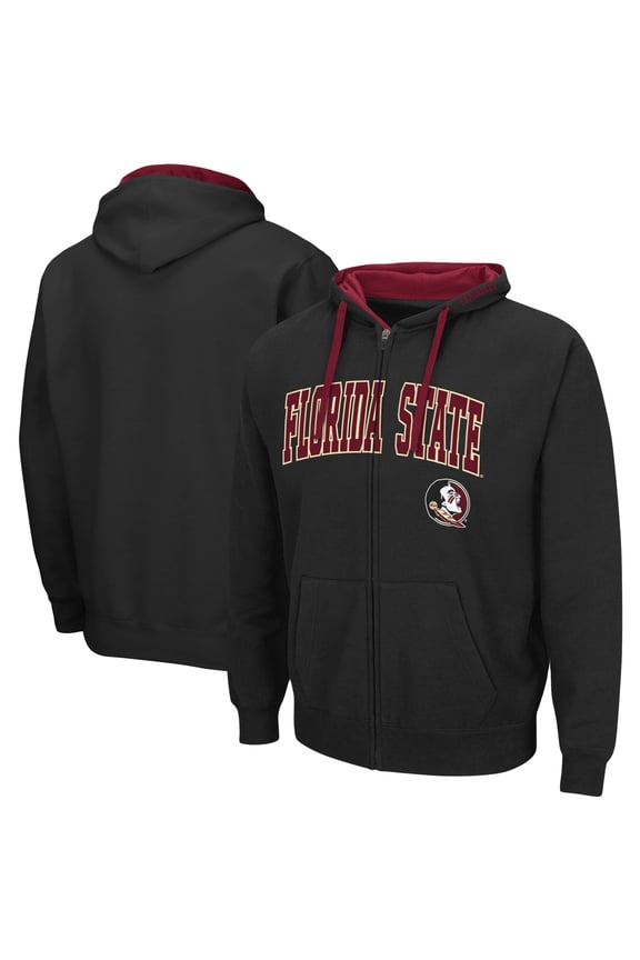 Men's Colosseum Black Florida State Seminoles Big & Tall Full-Zip Hoodie