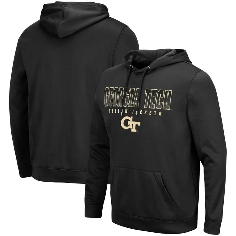 Men s Colosseum Black Georgia Tech Yellow Jackets Blackout 3.0 Pullover Hoodie Walmart