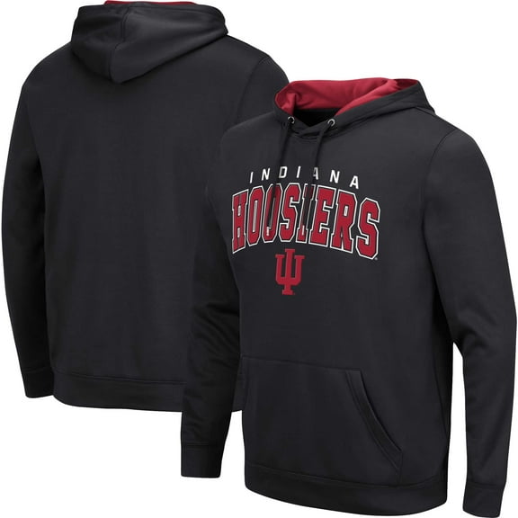 Men's Colosseum Black Indiana Hoosiers Resistance-Pullover Hoodie