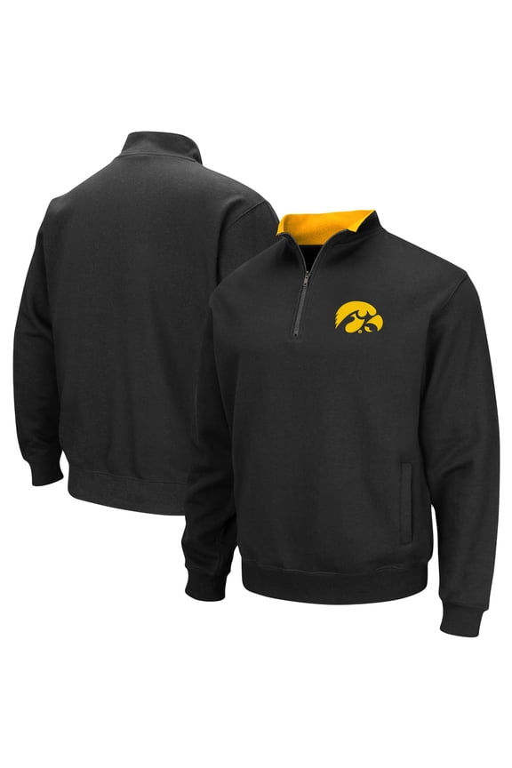 Men's Colosseum Black Iowa Hawkeyes Big & Tall Tortugas Quarter-Zip Jacket