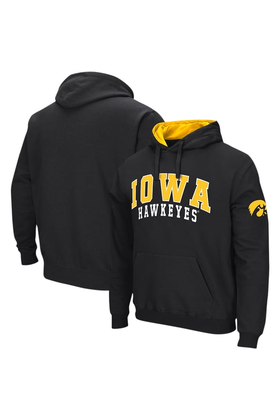 Men's Colosseum Black Iowa Hawkeyes Double Arch Pullover Hoodie