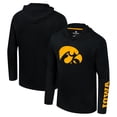 thumbnail image 1 of Men's Colosseum Black Iowa Hawkeyes Logo Lockup Active Blend Long Sleeve  T-Shirt Hoodie, 1 of 3