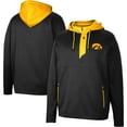 thumbnail image 1 of Men's Colosseum Black Iowa Hawkeyes Luge 3.0 Quarter-Zip Hoodie, 1 of 3