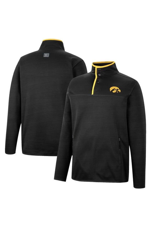Men's Colosseum Black Iowa Hawkeyes Rebound Quarter-Snap Jacket