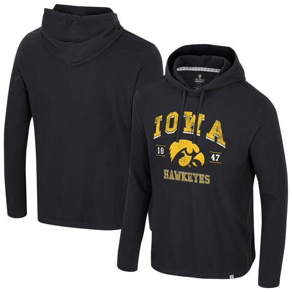 Men's Colosseum  Black Iowa Hawkeyes Simoleans Washed Hoodie