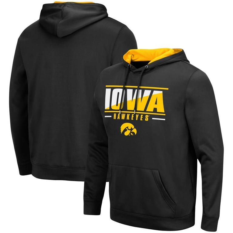 Men s Colosseum Black Iowa Hawkeyes Slash Stack 2.0 Pullover Hoodie Walmart