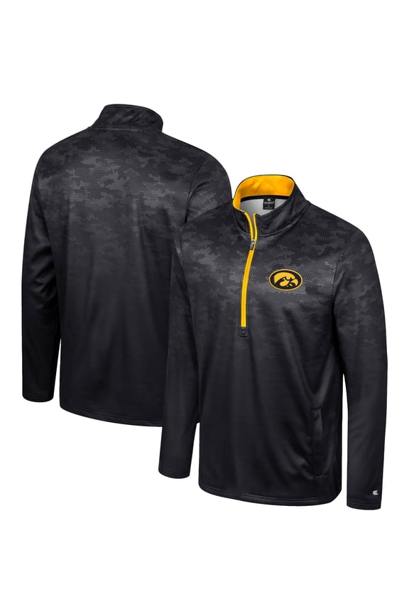Men's Colosseum  Black Iowa Hawkeyes The Machine Half-Zip Jacket