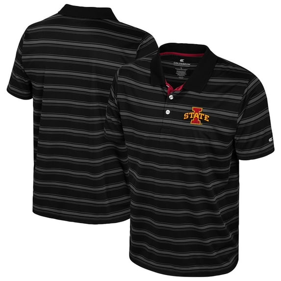 Men's Colosseum Black Iowa State Cyclones Milk Steak Polo