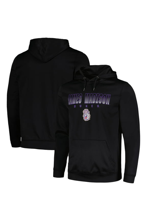 Men's Colosseum Black James Madison Dukes Blackout 3.0 Pullover Hoodie
