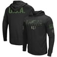 thumbnail image 1 of Men's Colosseum Black Kansas Jayhawks Big & Tall OHT Military Appreciation Tango Long Sleeve Hoodie T-Shirt, 1 of 4