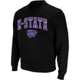 thumbnail image 1 of Men's Colosseum Black Kansas State Wildcats Arch & Logo Crew Neck Sweatshirt, 1 of 5