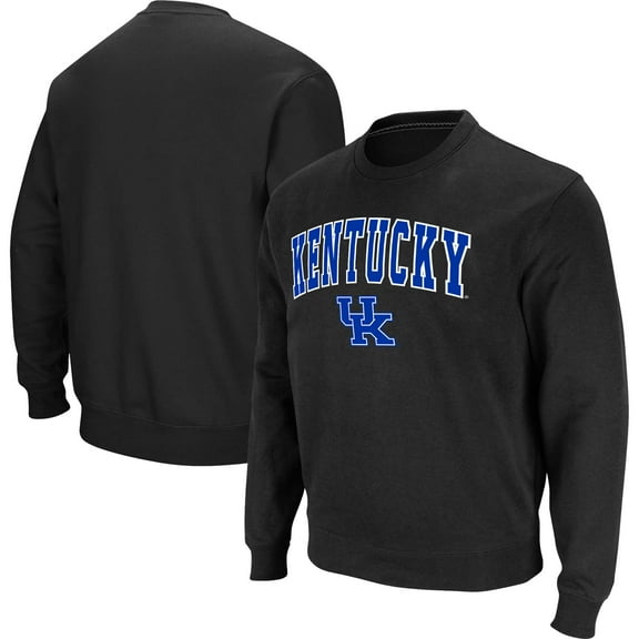 Men's Colosseum Black Kentucky Wildcats Arch & Logo Pullover Sweatshirt