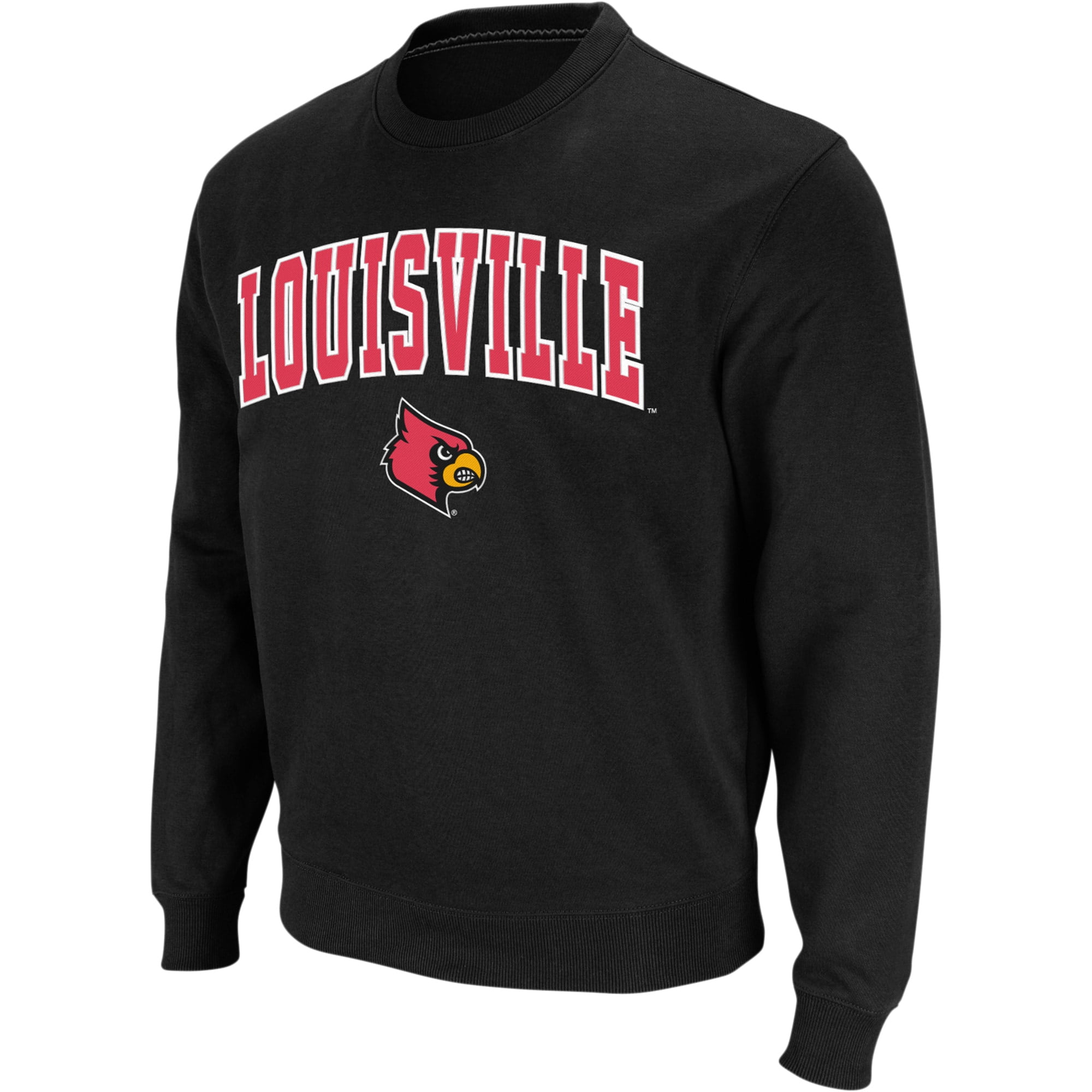 Men's Fanatics Branded Black Louisville Cardinals Distressed Arch Over Logo Long Sleeve T-Shirt